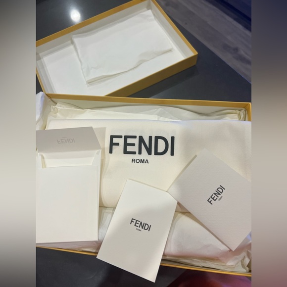 Fendi Jacqured Logo Sneaker in size 9B (39) Beige - Picture 3 of 5